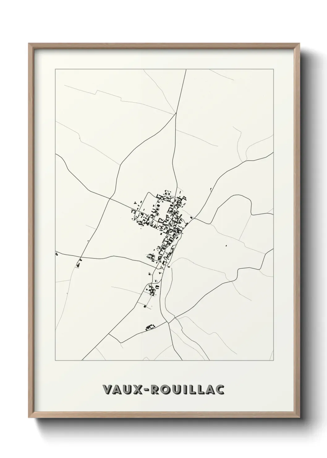 Un poster carte Vaux-Rouillac