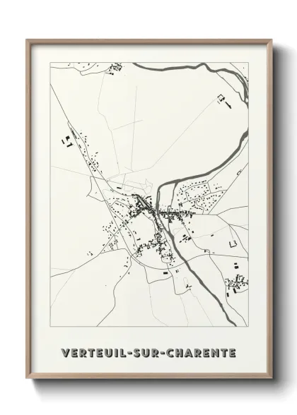 Une affiche de carte sur Verteuil-sur-Charente