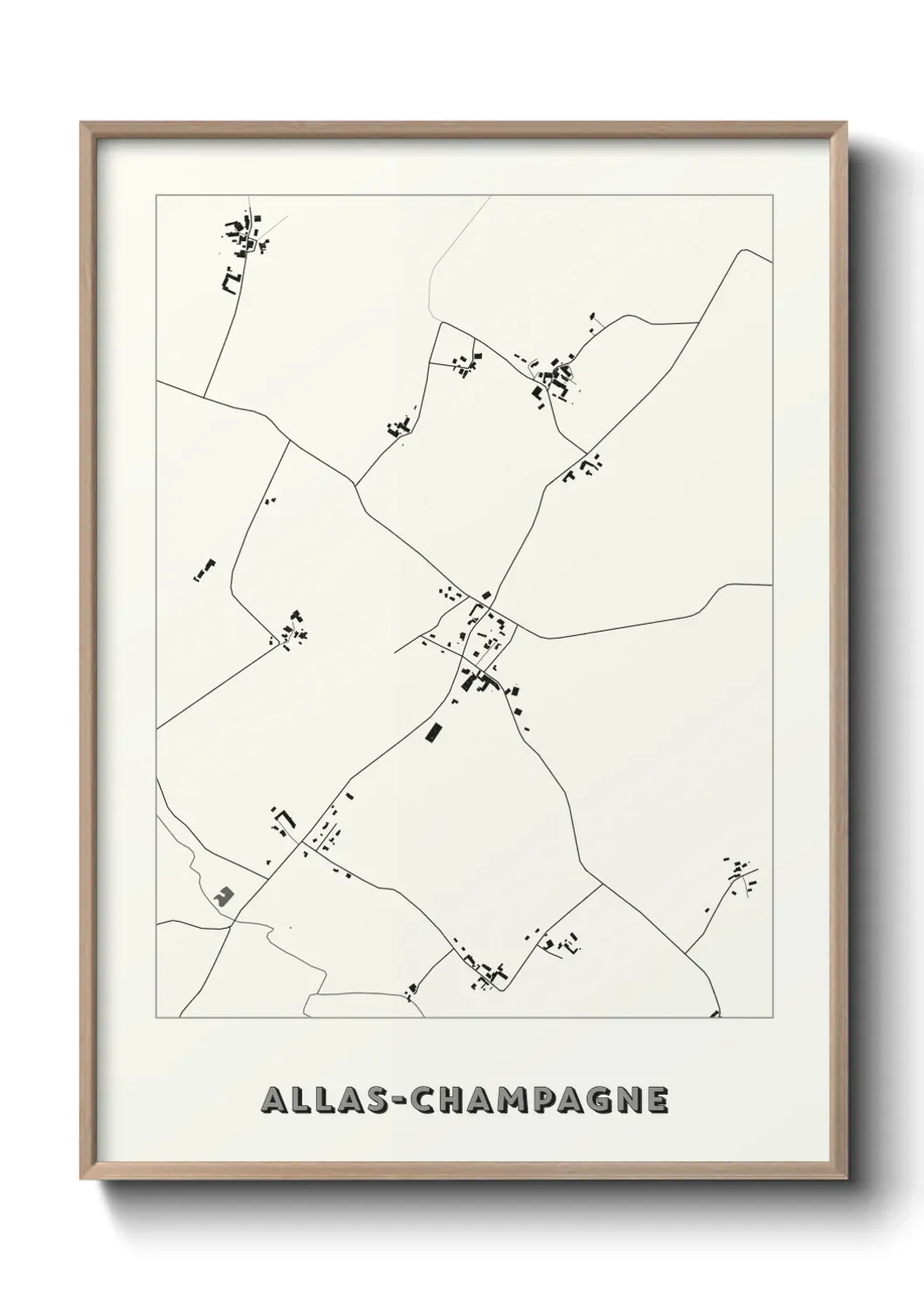 Un poster carte Allas-Champagne