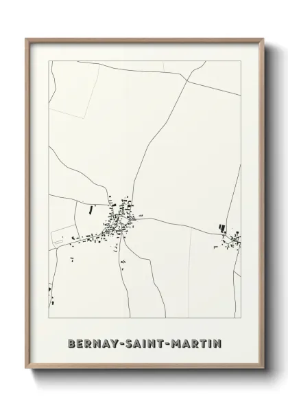 Une affiche de carte sur Bernay-Saint-Martin