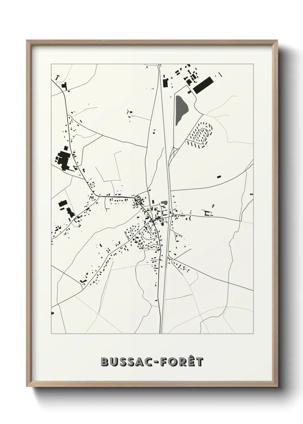 Un poster carteBussac-Forêt