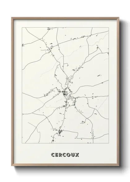 Une affiche de carte sur Cercoux
