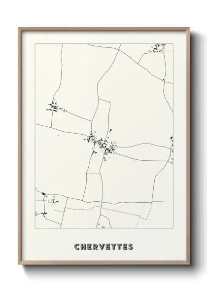 Une affiche de carte sur Chervettes