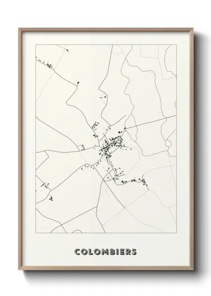 Une affiche de carte sur Colombiers