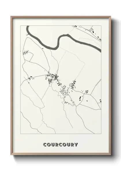 Une affiche de carte sur Courcoury