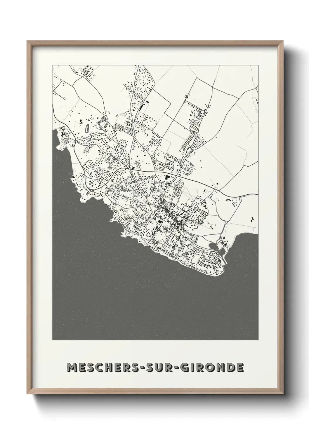Un poster carte Meschers-sur-Gironde