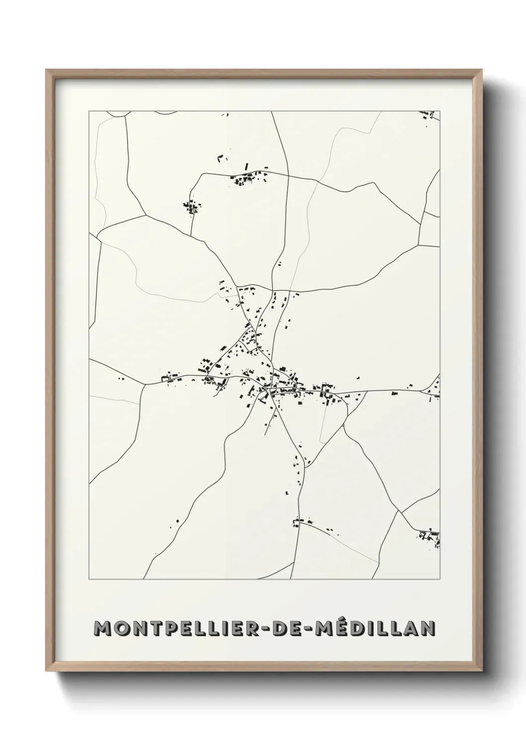 Un poster carte Montpellier-de-Médillan
