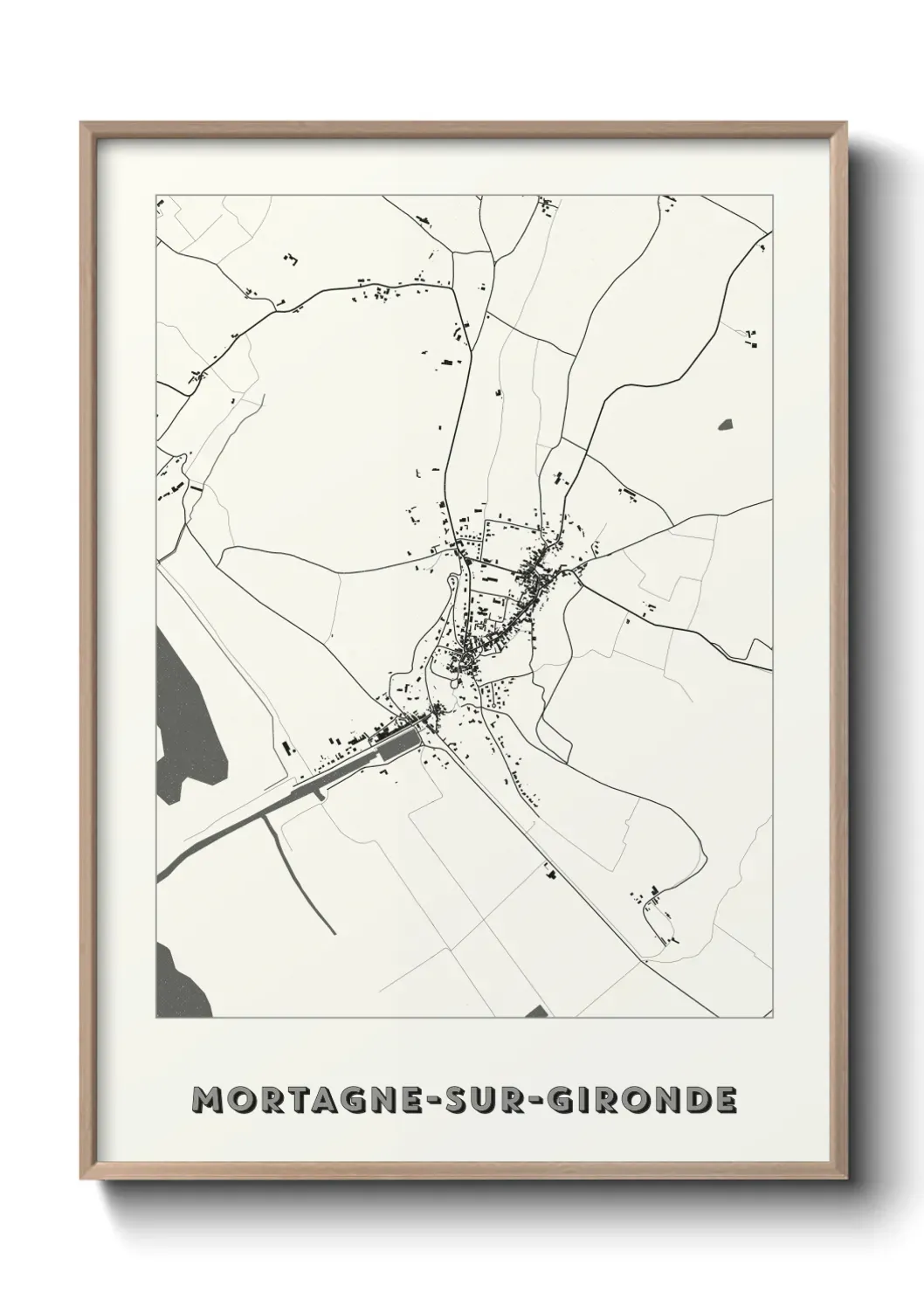 Un poster carte Mortagne-sur-Gironde