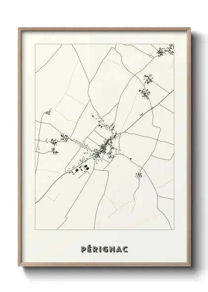 Une affiche de carte sur Pérignac