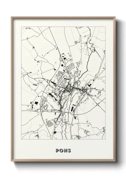 Une affiche de carte sur Pons