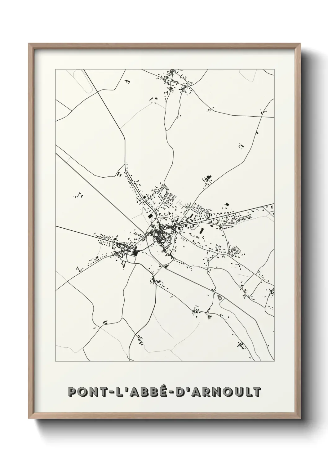 Un poster carte Pont-l'Abbé-d'Arnoult