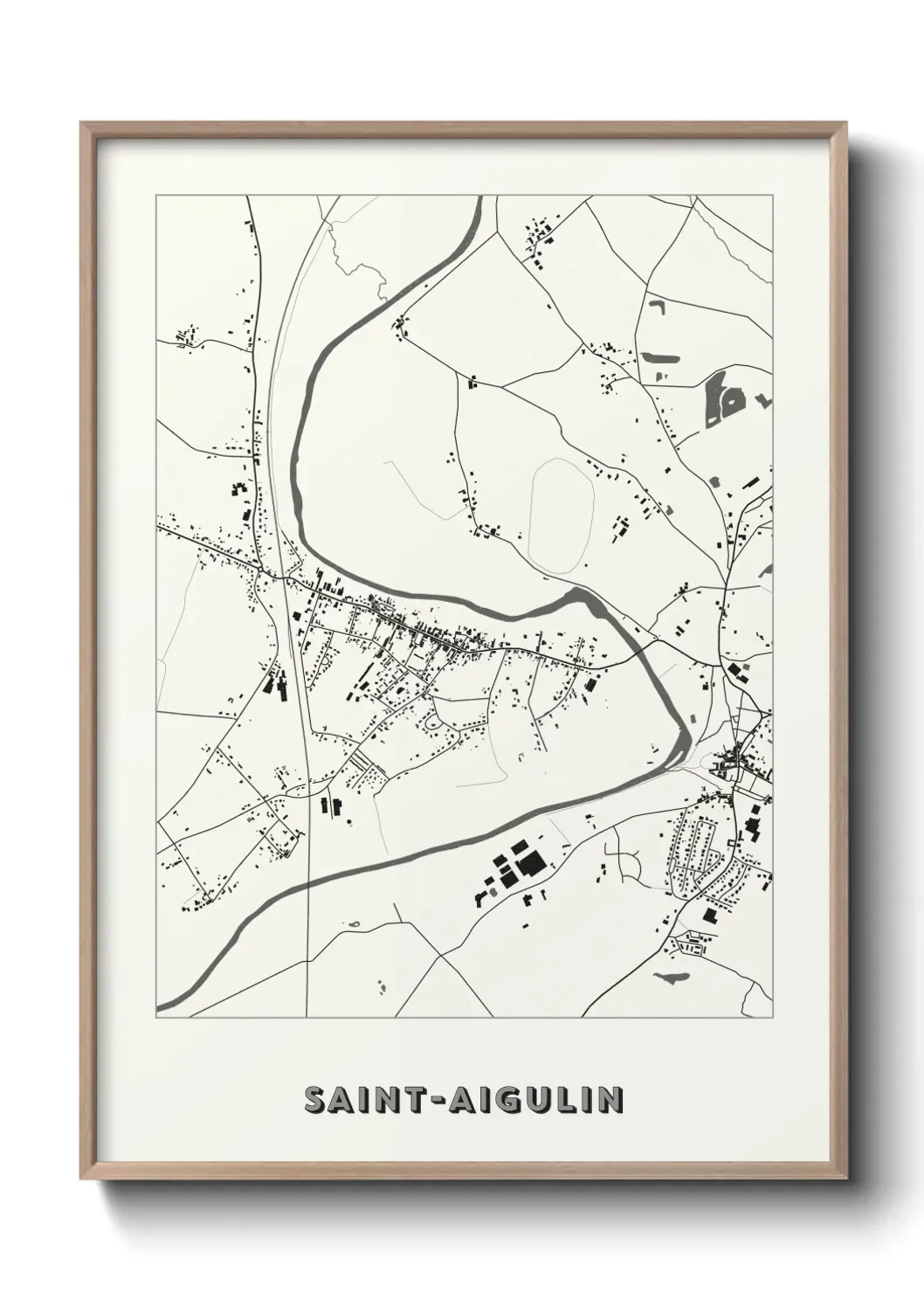 Un poster carte Saint-Aigulin