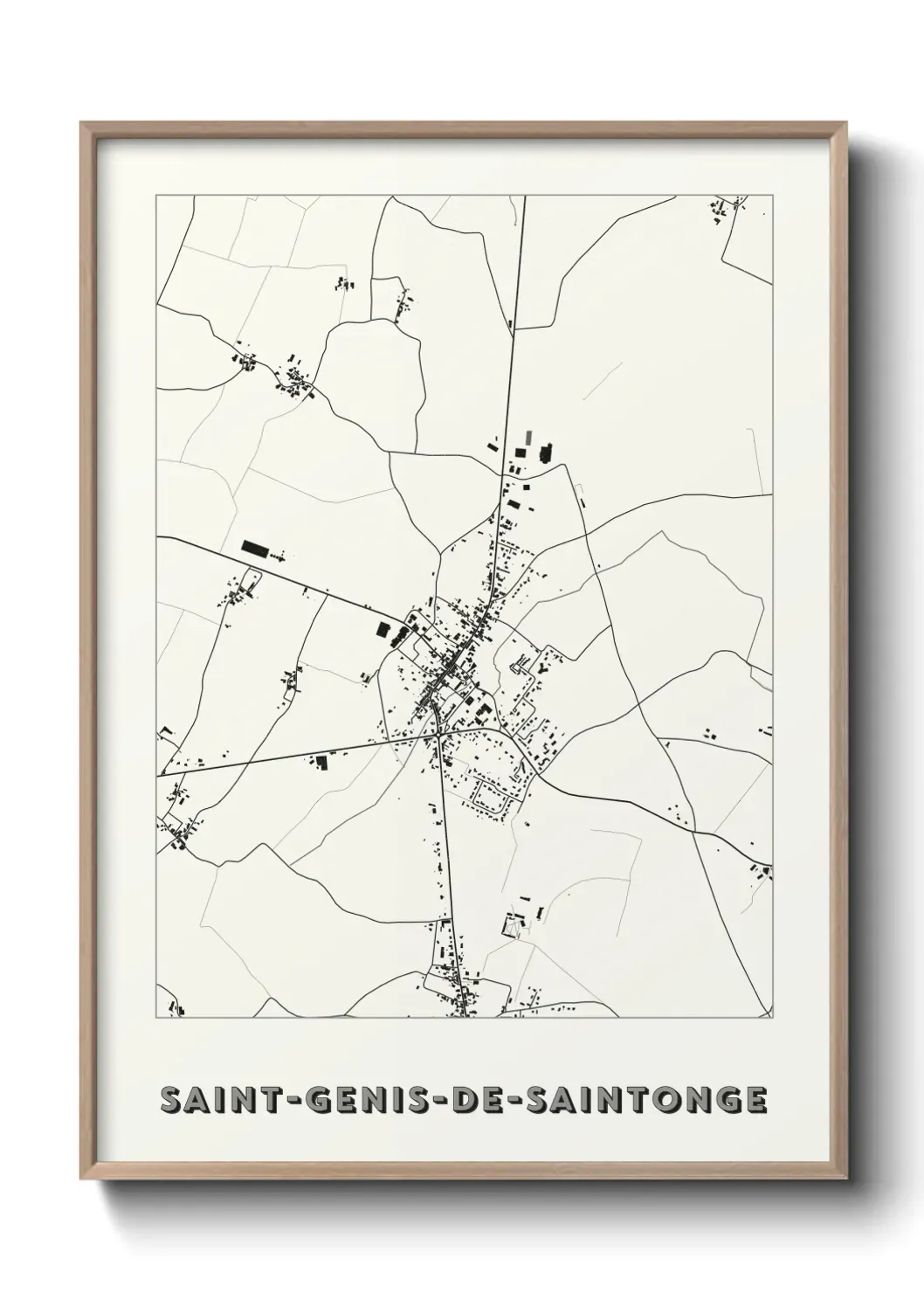 Un poster carte Saint-Genis-de-Saintonge