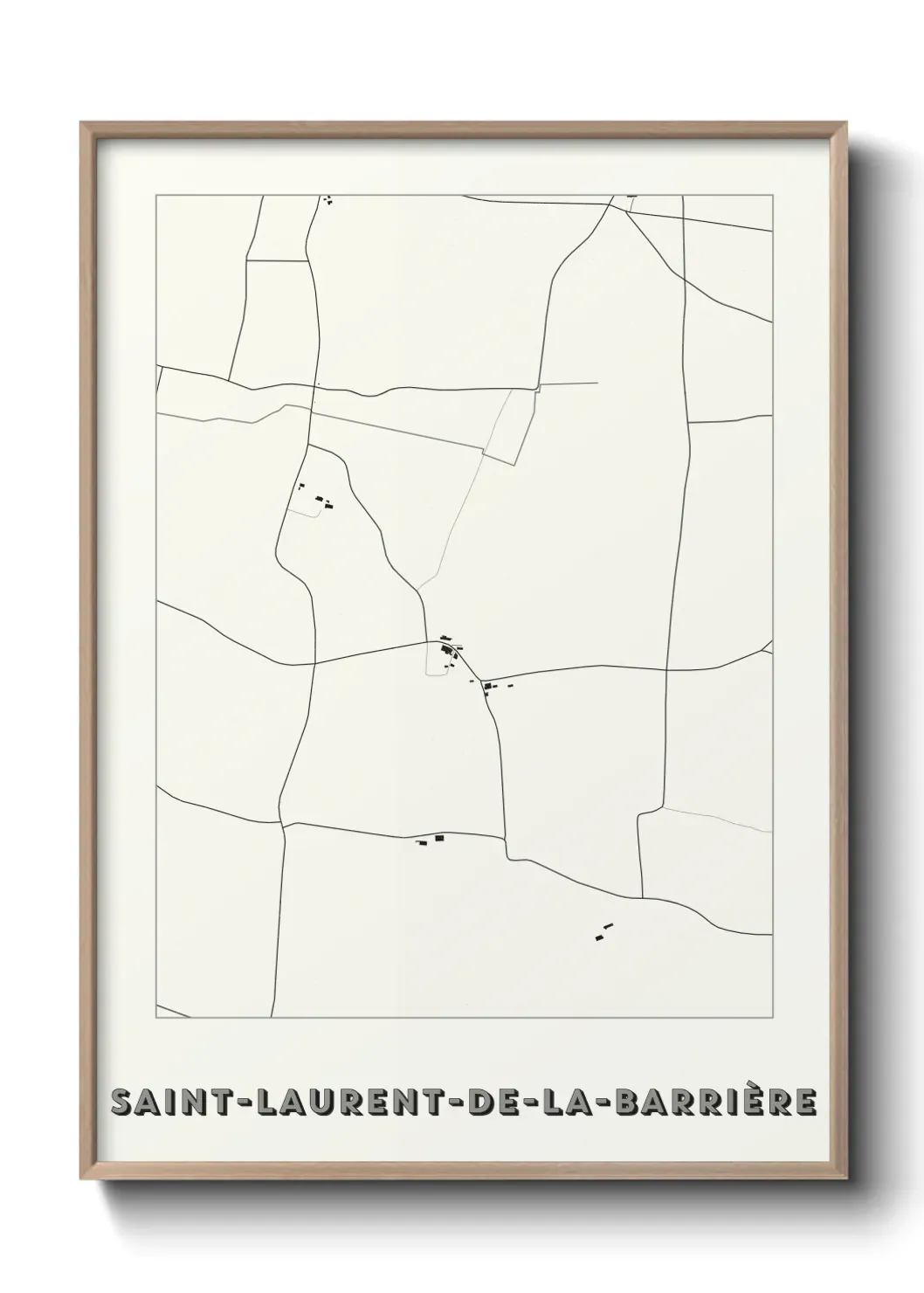 Un poster carte Saint-Laurent-de-la-Barrière