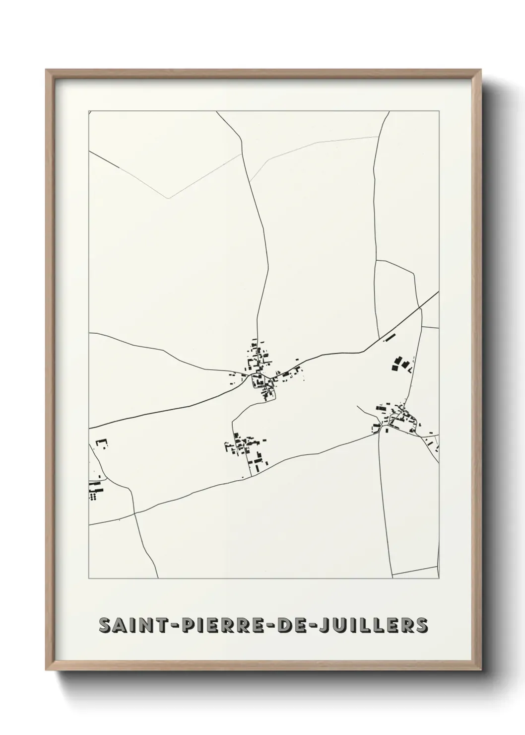 Un poster carte Saint-Pierre-de-Juillers