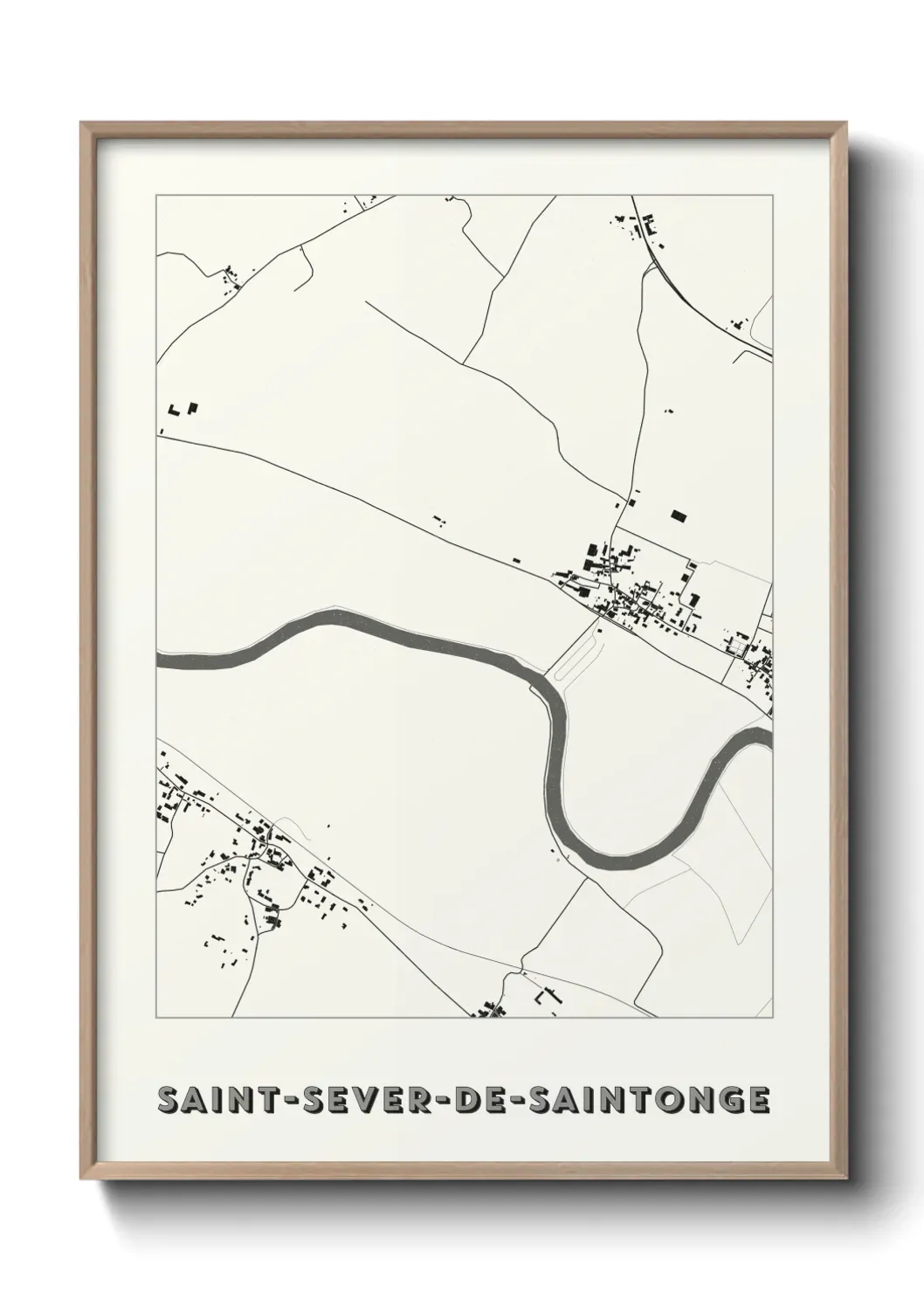 Un poster carte Saint-Sever-de-Saintonge
