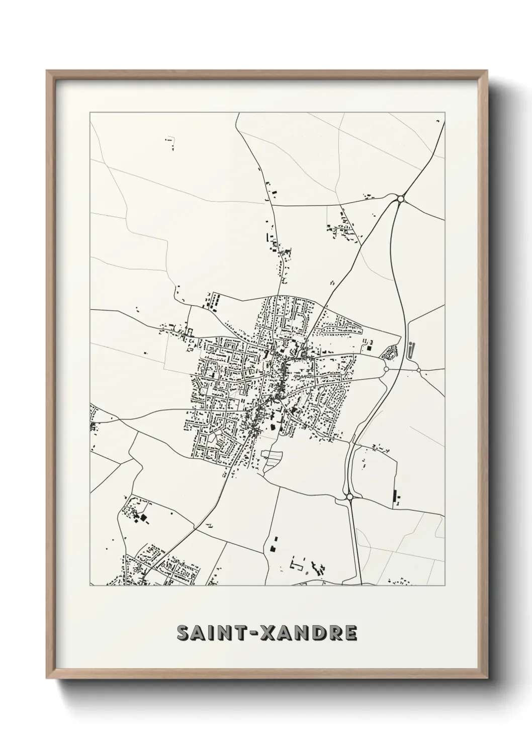 Un poster carte Saint-Xandre