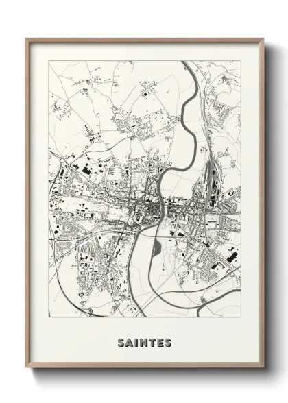 Une affiche de carte sur Saintes