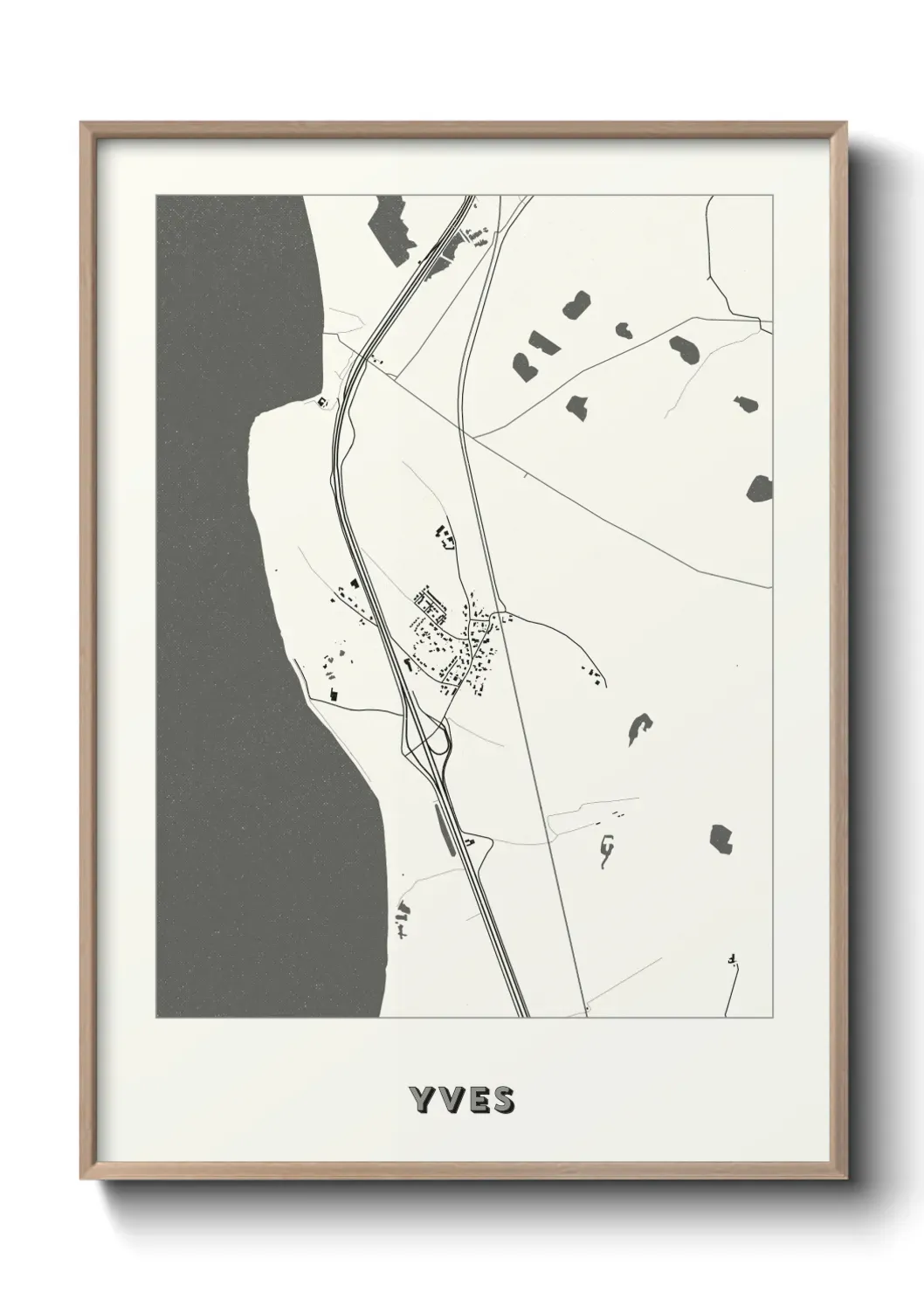 Un poster carte Yves