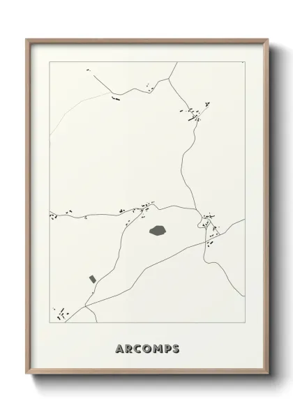 Une affiche de carte sur Arcomps