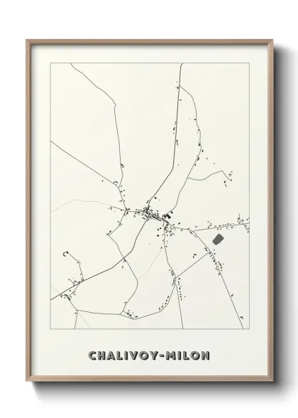 Une affiche de carte sur Chalivoy-Milon