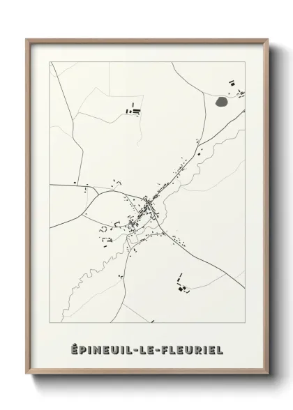 Une affiche de carte sur Épineuil-le-Fleuriel