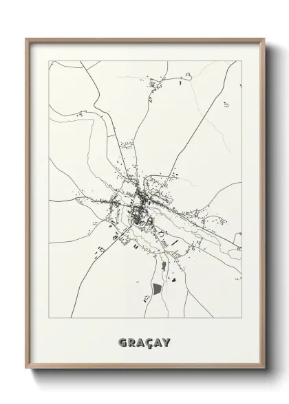 Une affiche de carte sur Graçay