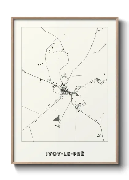 Une affiche de carte sur Ivoy-le-Pré