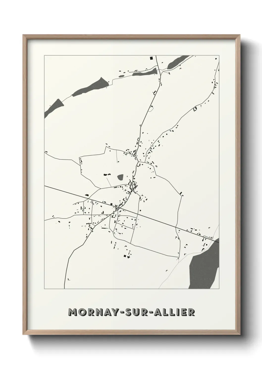 Un poster carte Mornay-sur-Allier