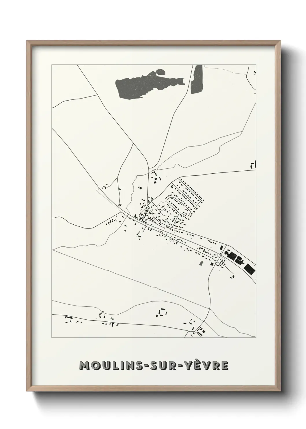 Un poster carte Moulins-sur-Yèvre