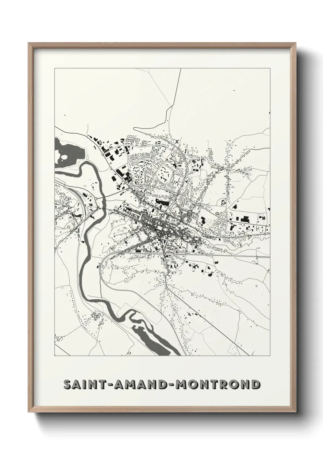 Un poster carte Saint-Amand-Montrond
