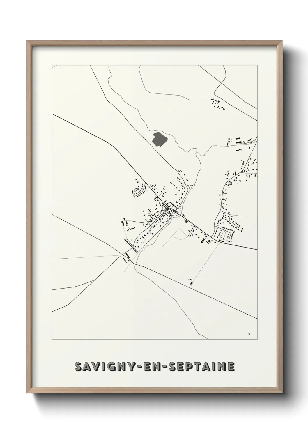 Un poster carte Savigny-en-Septaine