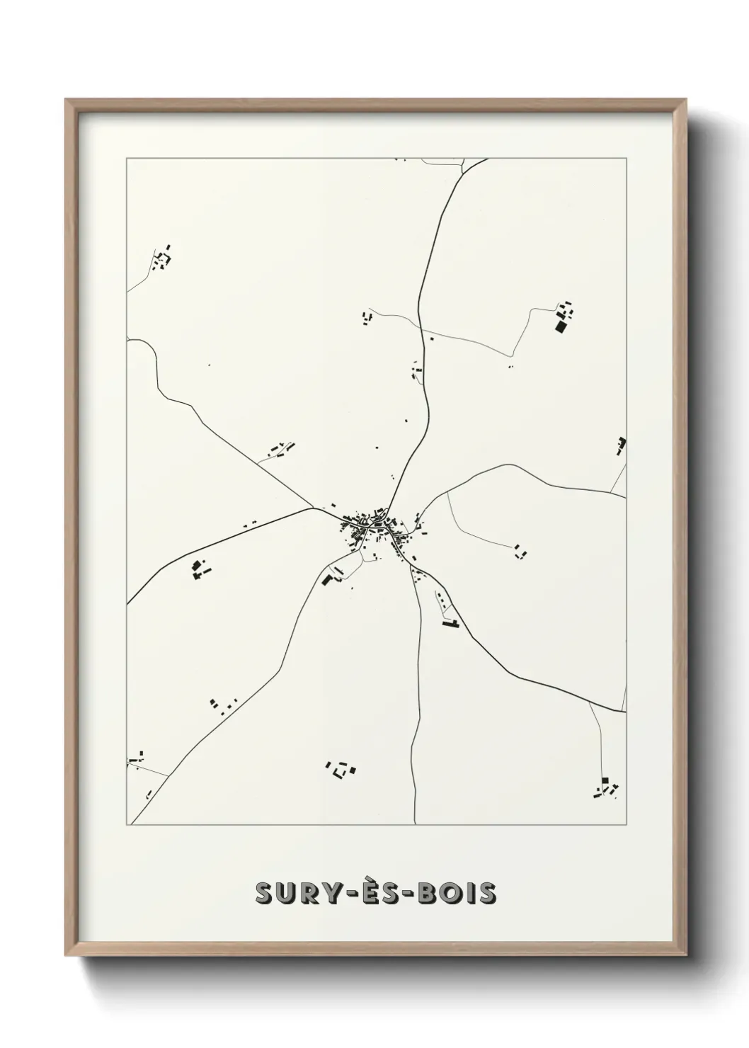 Un poster carte Sury-ès-Bois