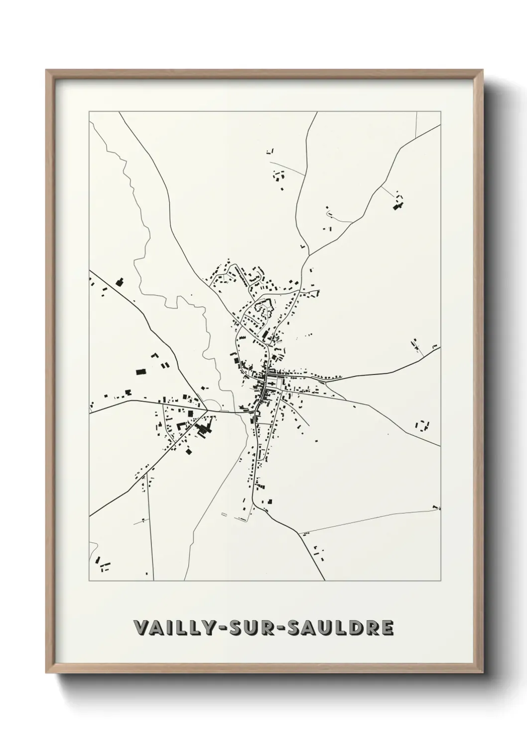 Un poster carte Vailly-sur-Sauldre