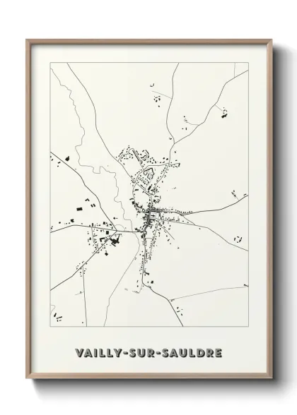 Une affiche de carte sur Vailly-sur-Sauldre