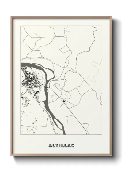 Une affiche de carte sur Altillac