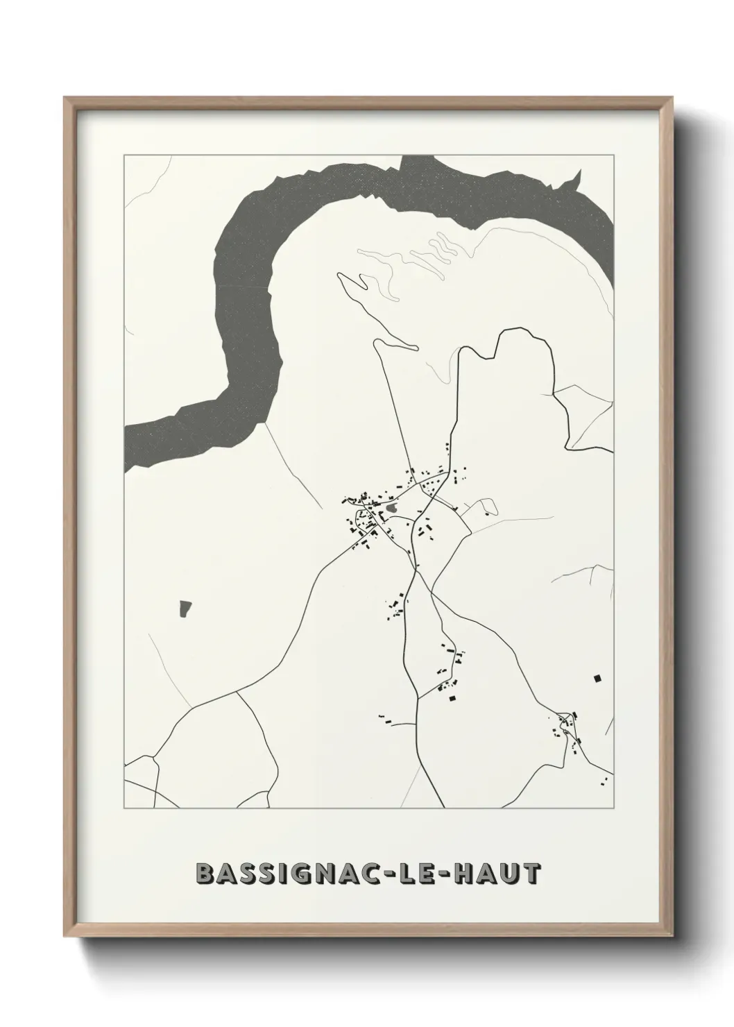 Un poster carte Bassignac-le-Haut