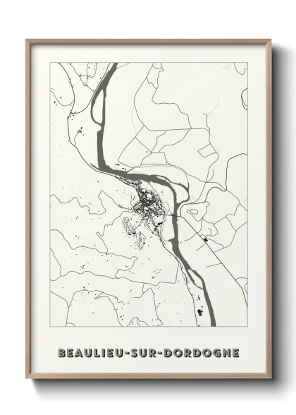 Une affiche de carte sur Beaulieu-sur-Dordogne
