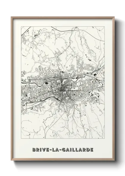Une affiche de carte sur Brive-la-Gaillarde