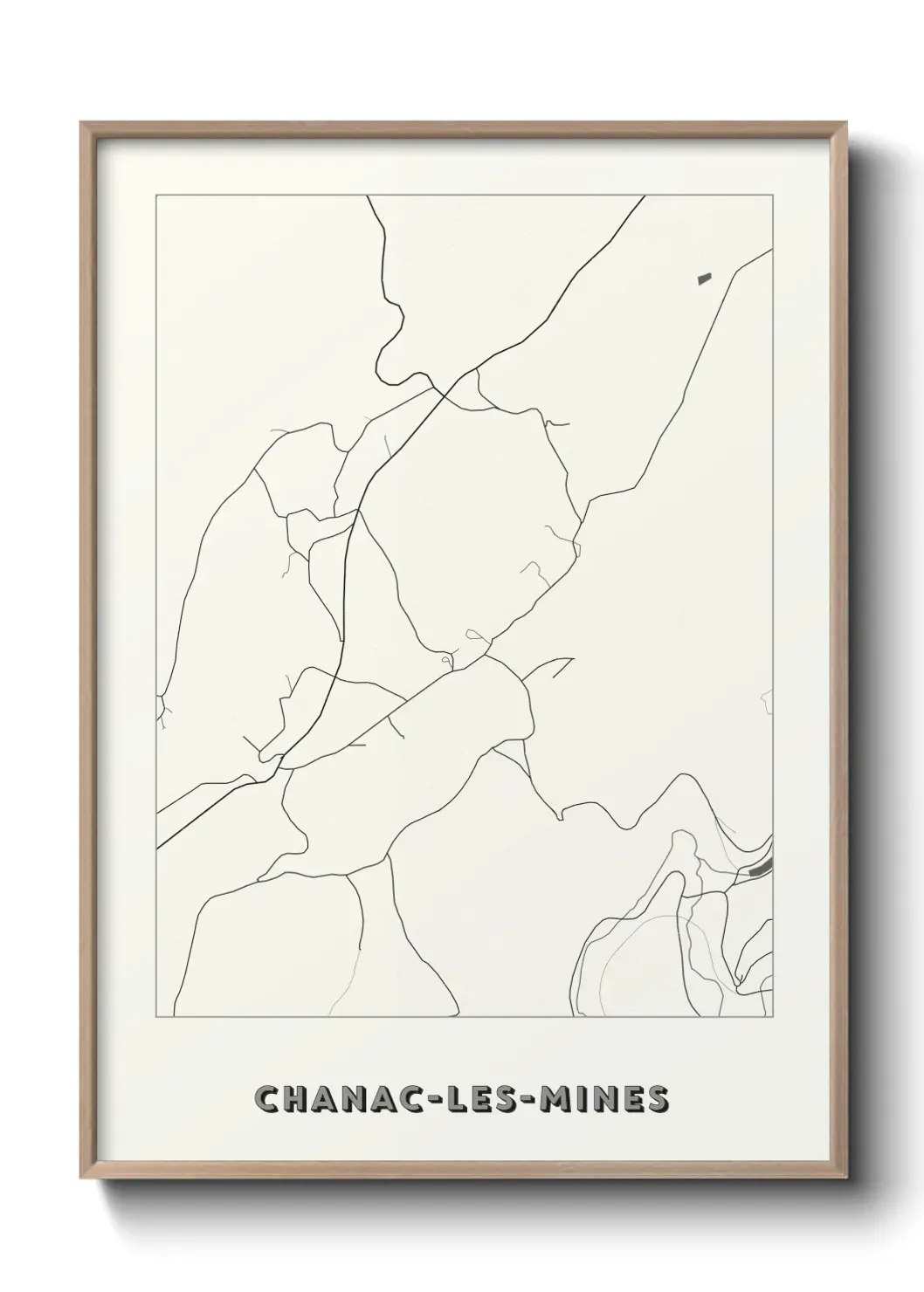 Un poster carte Chanac-les-Mines