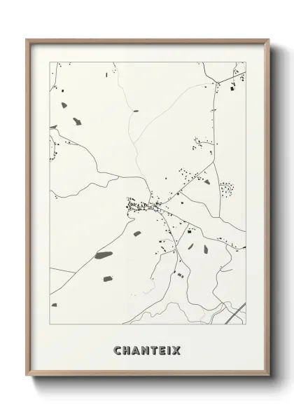 Une affiche de carte sur Chanteix