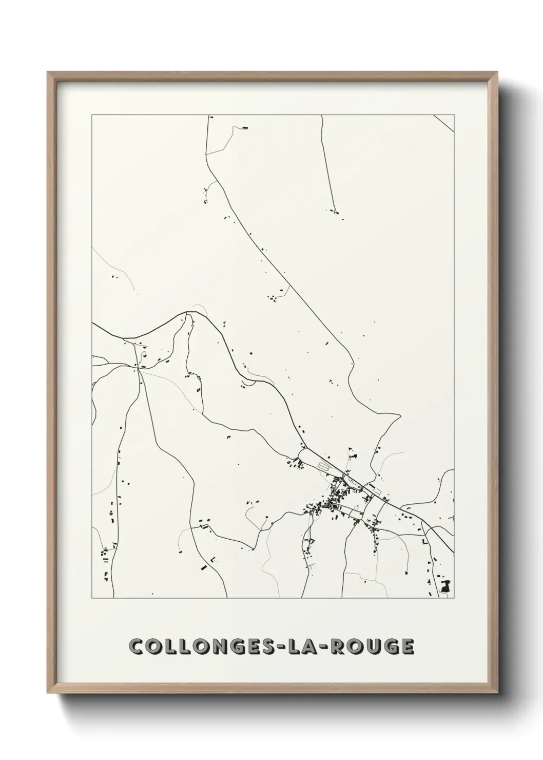 Un poster carte Collonges-la-Rouge