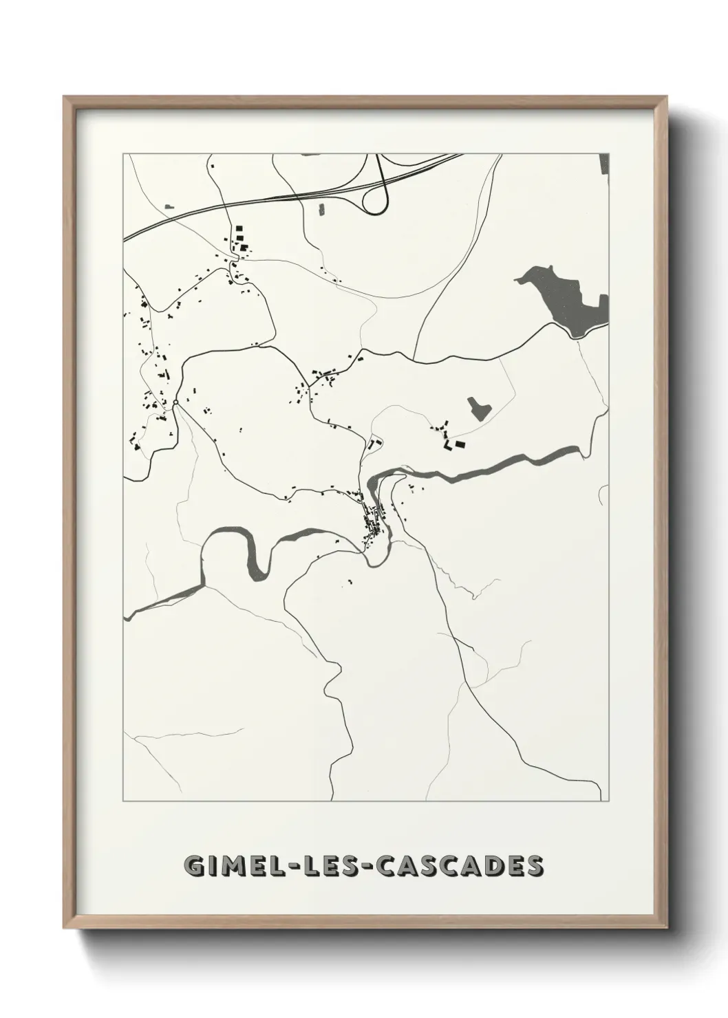 Un poster carte Gimel-les-Cascades