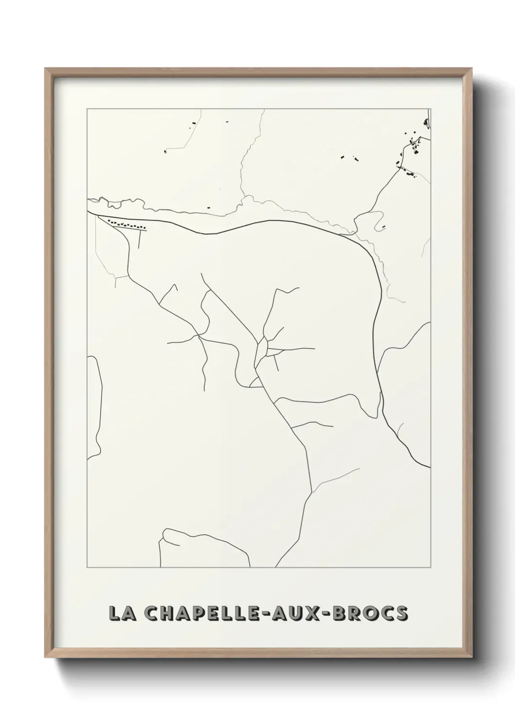 Un poster carte La Chapelle-aux-Brocs