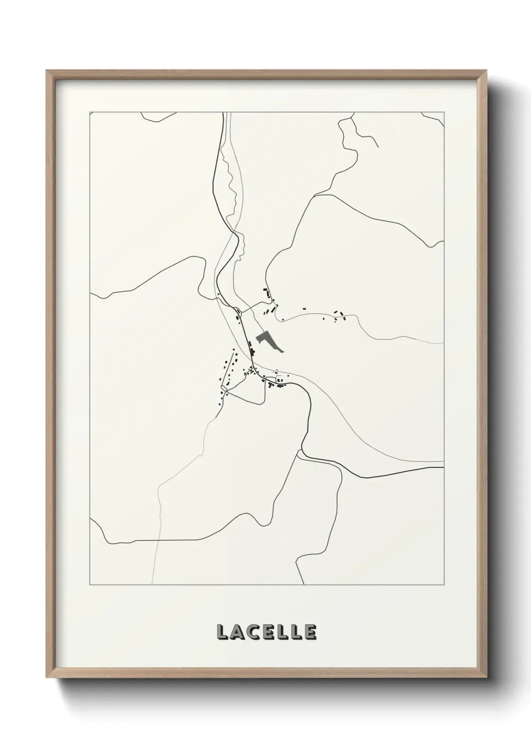 Un poster carte Lacelle