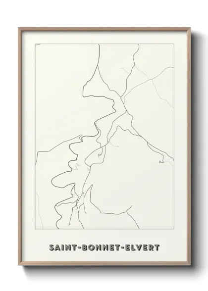 Une affiche de carte sur Saint-Bonnet-Elvert