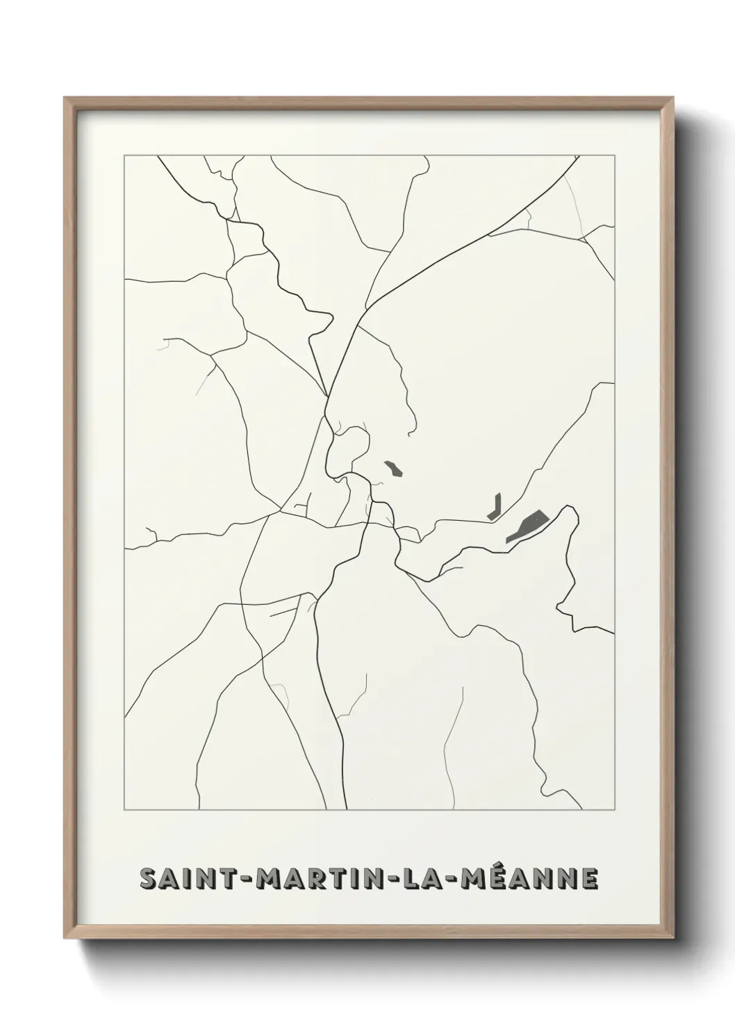 Un poster carte Saint-Martin-la-Méanne