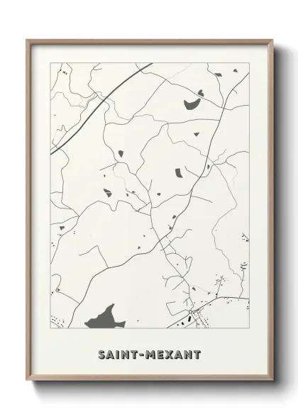 Une affiche de carte sur Saint-Mexant