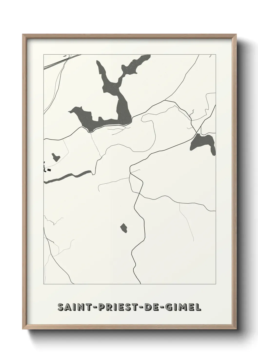 Un poster carte Saint-Priest-de-Gimel