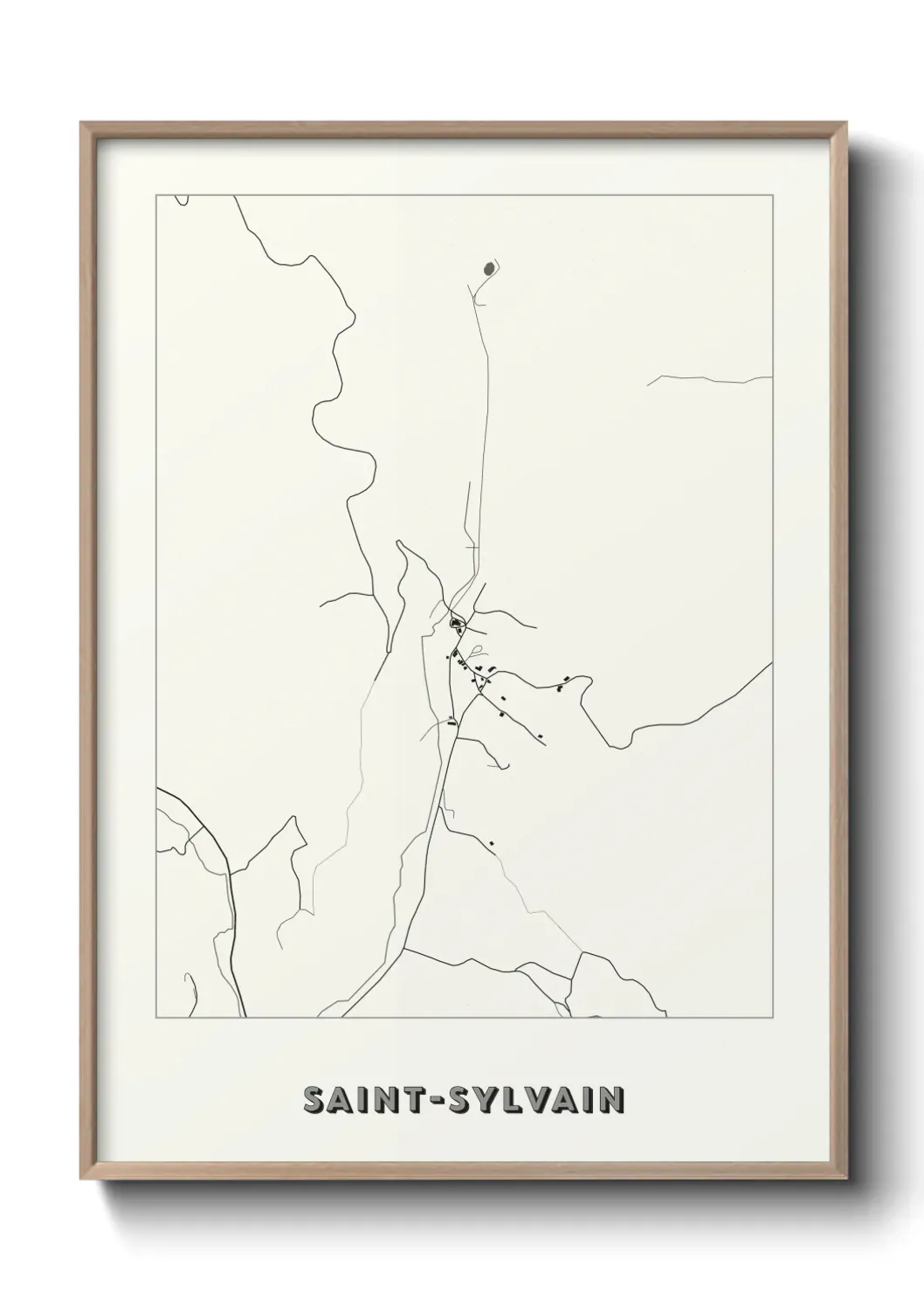 Un poster carte Saint-Sylvain